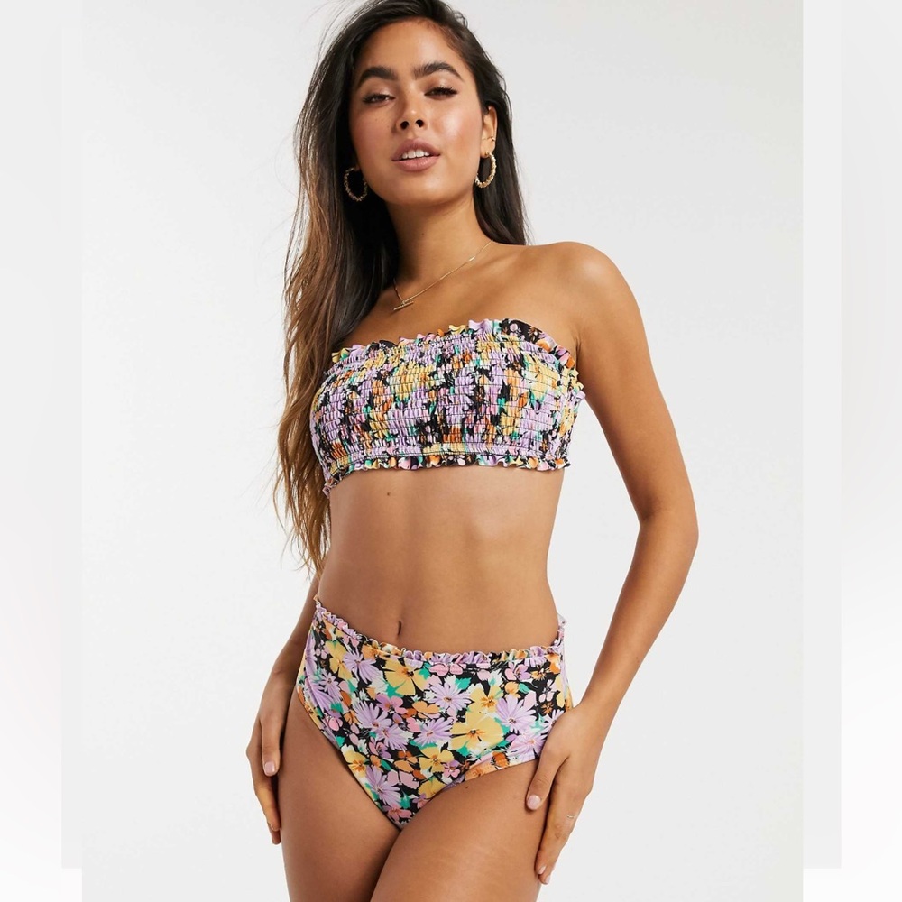 Warehouse Smocked Bikini Set